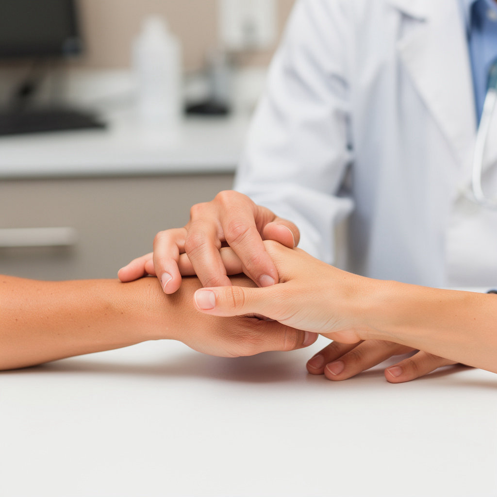 Salguero Galla Mario L MD San Diego - Dr. Salguero discussing patient care in a modern San Diego medical office